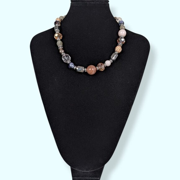 Chico's Pastel & Metallic Beaded Necklace - Picture 2 of 5